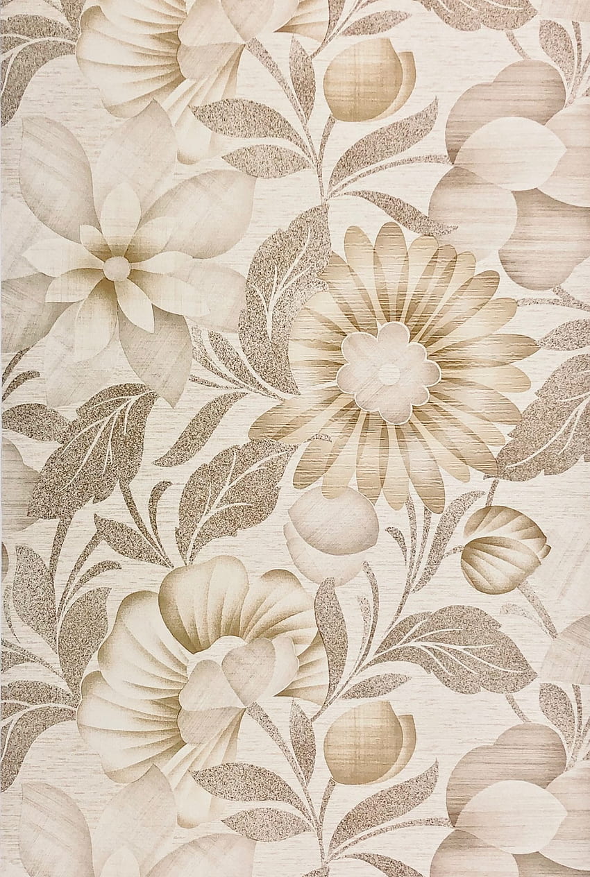 Livingwalls Wallpaper Flowers Beige Brown Cream 372262