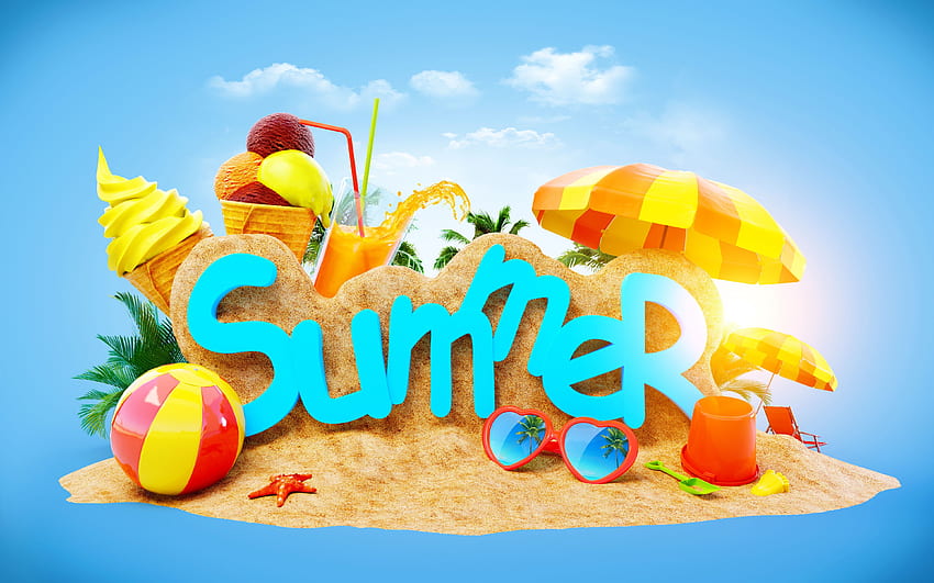 Summer background, Summertime Vacation HD wallpaper