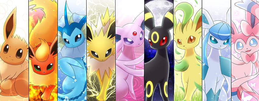 Evolución de Eevee, Pokémon Kawaii de Eevee fondo de pantalla