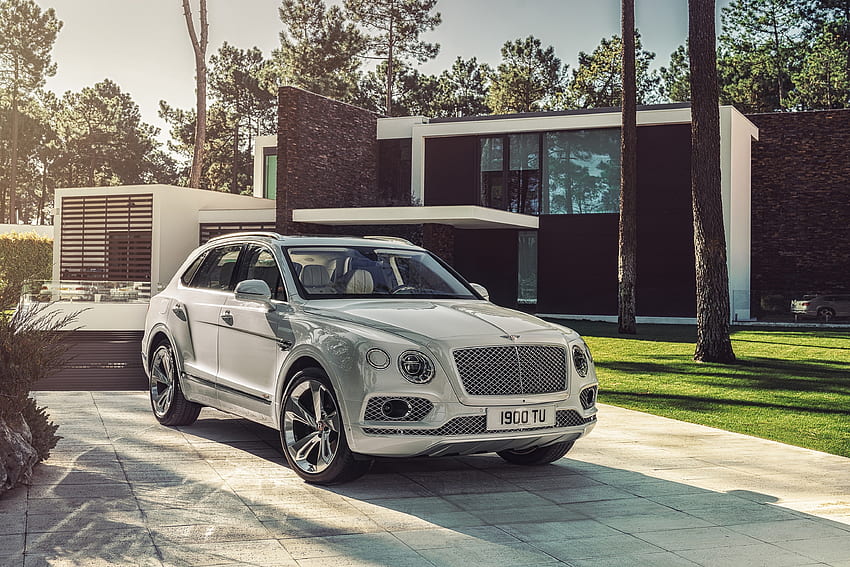 Silver, Bentley Bentayga, compact, front HD wallpaper