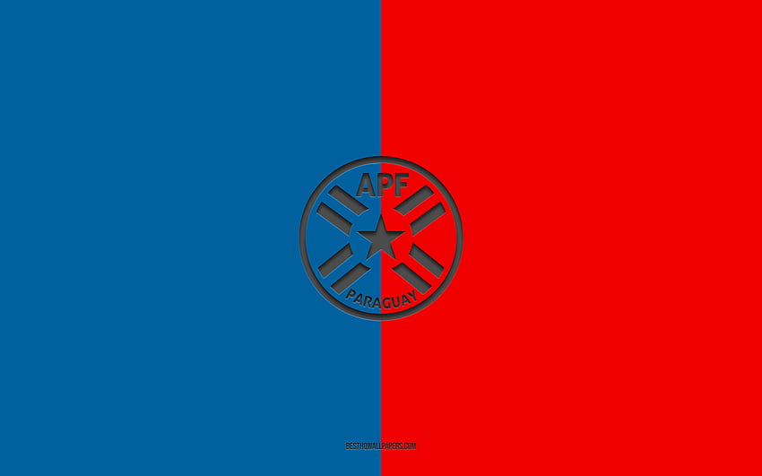 Paraguai equipa nacional de futebol, azul de fundo vermelho, time de futebol, emblema, CONMEBOL, Paraguai, futebol, Paraguai time nacional de futebol logotipo, América Do Sul papel de parede HD