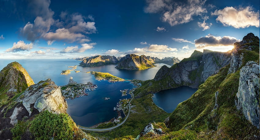 Lofoten Norwegen, Natur, Norwegen, Lofoten, Berg HD-Hintergrundbild