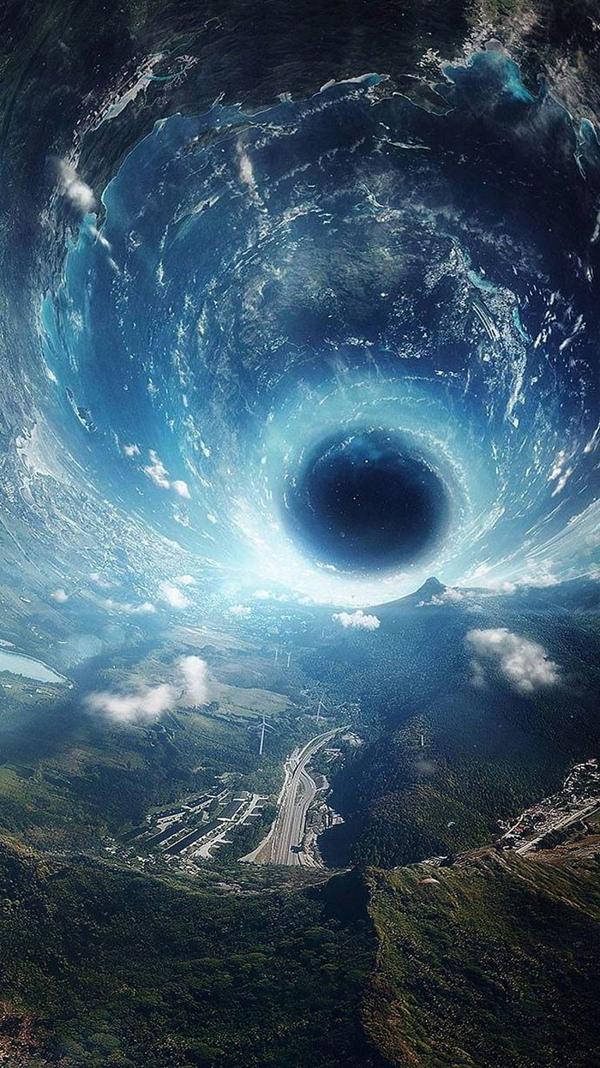 Sci-Fi, Fantasy-SciFi-Illustration Schwarzes Loch, cooles Sci-Fi HD-Handy-Hintergrundbild