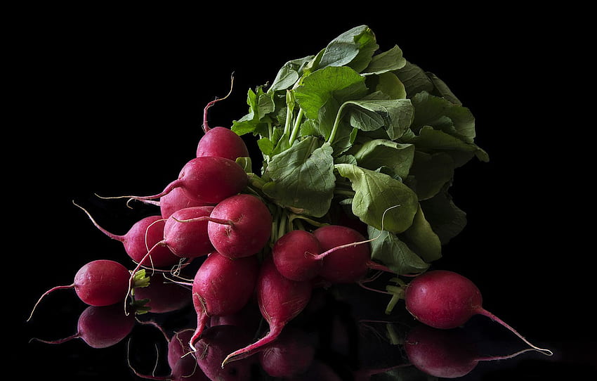 black, Background, radishes for , section еда - HD wallpaper