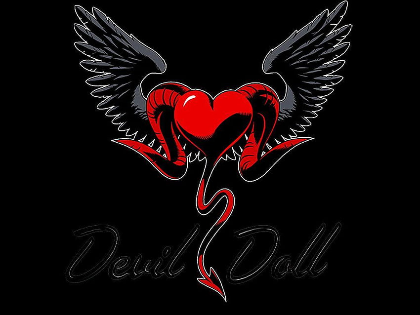 Corazón de ángel y demonio, corazón de diablo fondo de pantalla