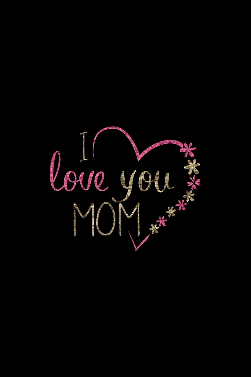 Seni Seviyorum Anne, Pembe, Aşk Kalbi, Koyu Arka Plan, Siyah Koyu,. IPhone, Android, Mobil ve HD telefon duvar kağıdı