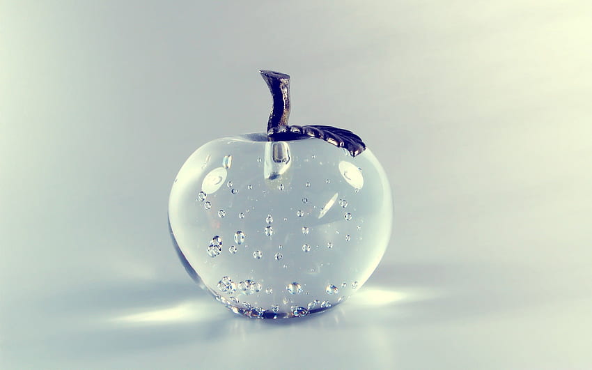 Glas Apfel, abstrakt, Glas, Obst, Apfel, schön HD-Hintergrundbild
