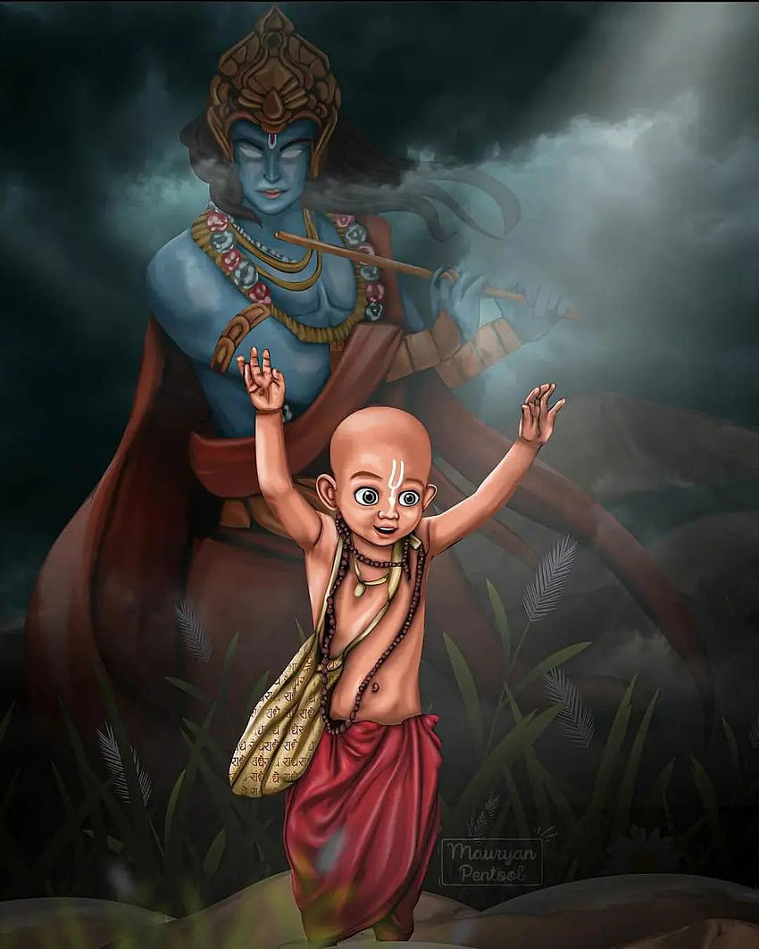Krishna, seni, kartun wallpaper ponsel HD