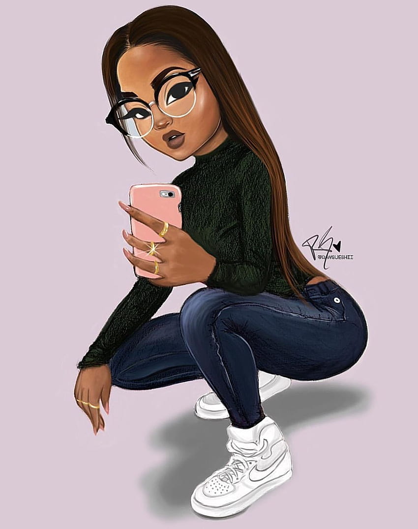 Black girl cartoon drawing HD wallpapers | Pxfuel