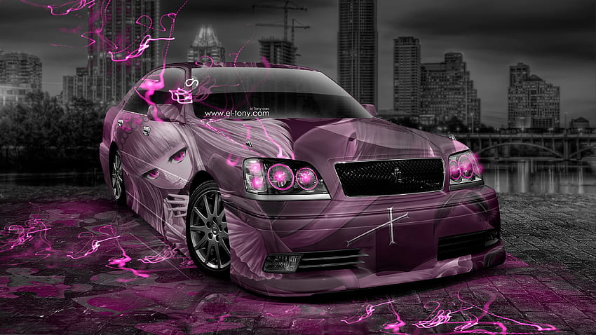 animated pink corvette