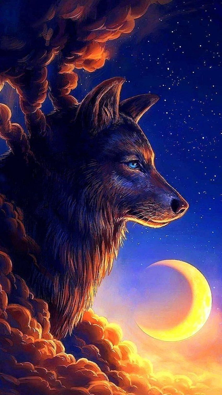 Blood Wolf Wolf .Pro, Red Moon Wolf HD тапет за телефон
