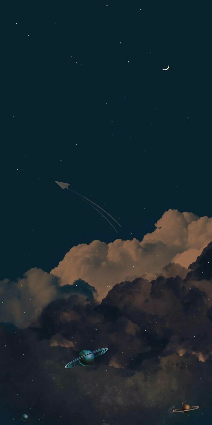 Wyimaginowany świat, niebo, animacja, chmury Tapeta na telefon HD