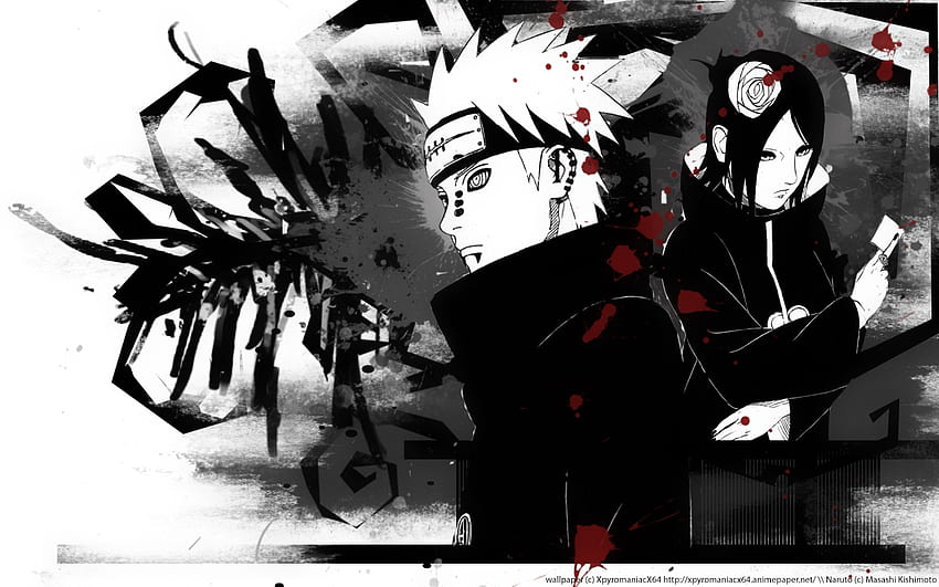 dolore naruto shippuden akatsuki – Anime Naruto, dolore in bianco e nero Sfondo HD