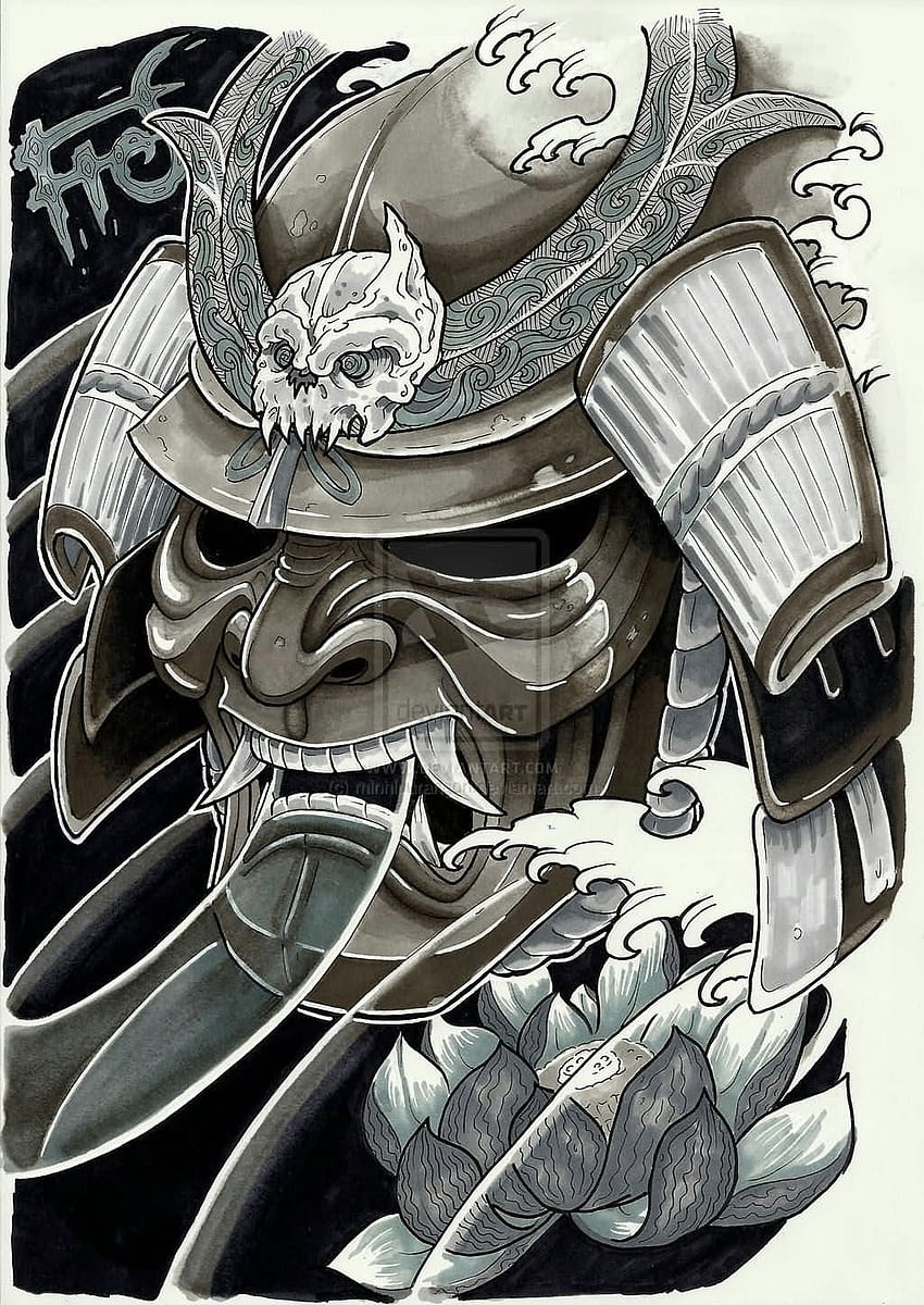 Realistic 3d Guys Skull With Samurai Helmet Mens Arm Tattoos  Tattoo  designs men Helmet tattoo Samurai mask tattoo