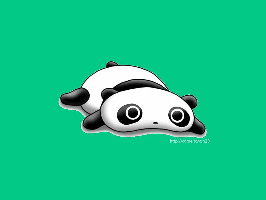 Panda Kartun Super Lucu, kartun, putih, hitam, beruang, hijau, imut, panda Wallpaper HD