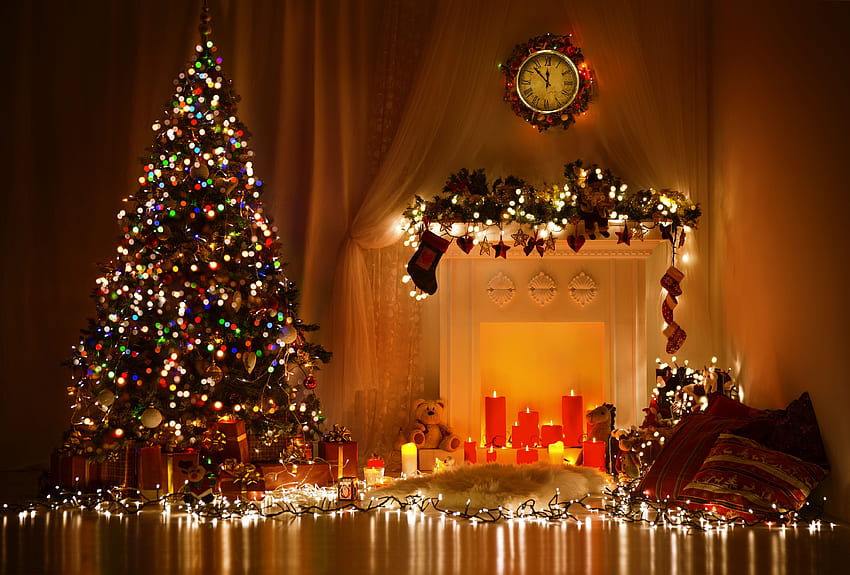 lights, christmas eve, merry christmas, magic christmas HD wallpaper