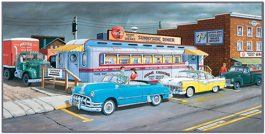 50대 1950년대 , 1950년대, 50년대 자동차 HD 월페이퍼