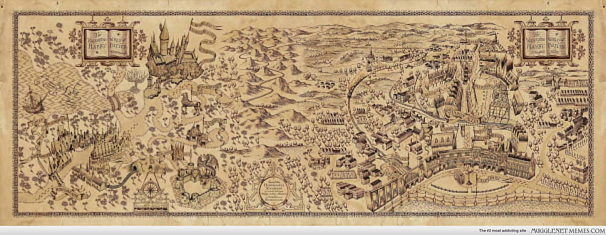 Hochauflösende Karte der Zauberwelt von Harry Potter. Harry-Potter-Weltkarte, Harry-Potter-Magie, Zauberwelt von Harry Potter, Karte der Rumtreiber HD-Hintergrundbild