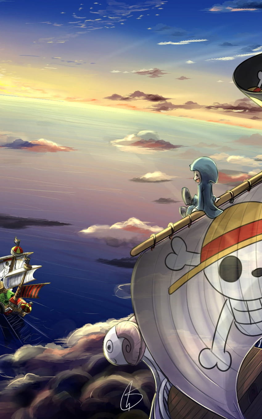 1 One Piece Thousand Sunny, barco de una pieza fondo de pantalla del  teléfono