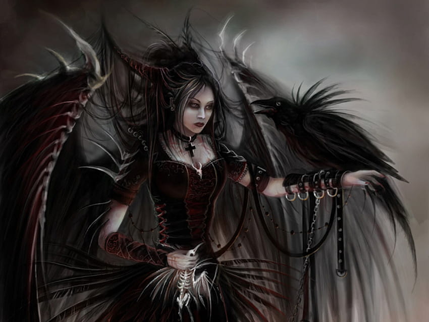 Gothic Dämon, Gothic, Flügel, Mädchen, Dämon HD-Hintergrundbild