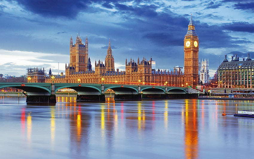 Palace Of Westminster Big Ben Westminster Bridge And River Thames, London City HD wallpaper