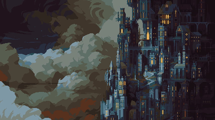 Artwork Pixel Art Castle Fantasy Art Digital Art - Resolution: HD wallpaper