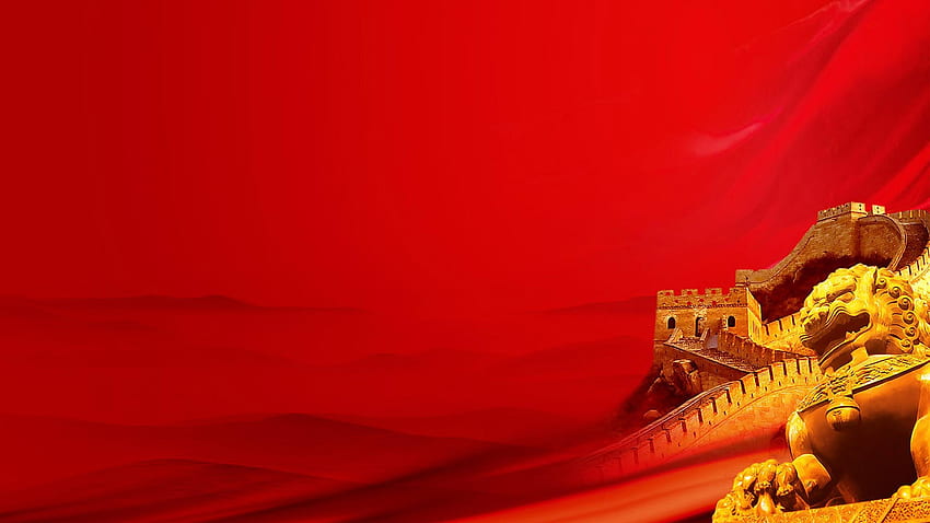 빨간색 중국 디자인 08 of 20 금색 만리장성 및 사자상 - . . 높은 해상도 HD 월페이퍼