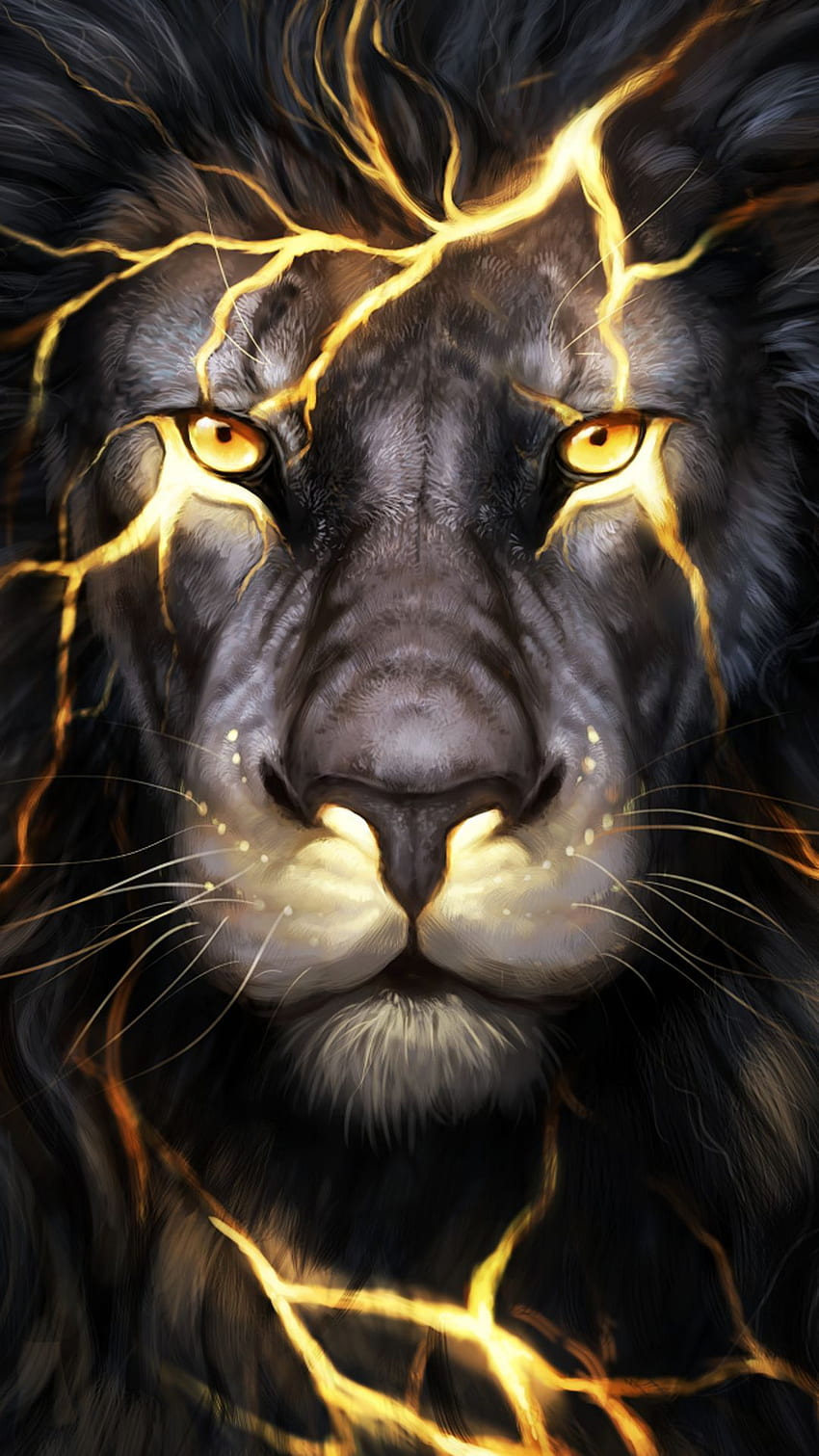 Просто страхотна 3D графика на лъв през 2019 г. Лъв, лъв, страхотен лъв HD тапет за телефон
