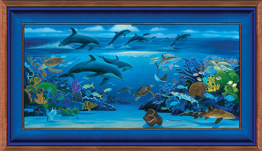 MARINE LIFE, DOLPHINS, FISH, WHALES, OCEAN HD wallpaper