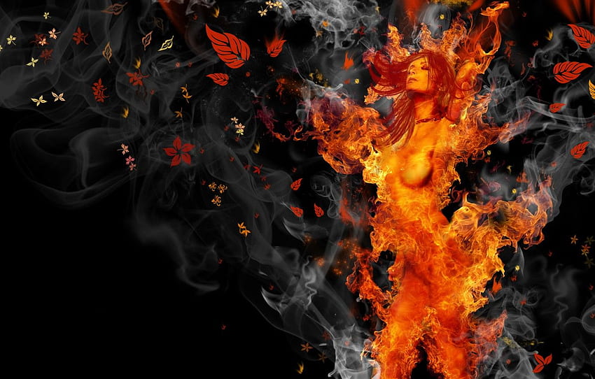 fire, girl, hop for , bölüm абстракции -, Fire Woman HD duvar kağıdı