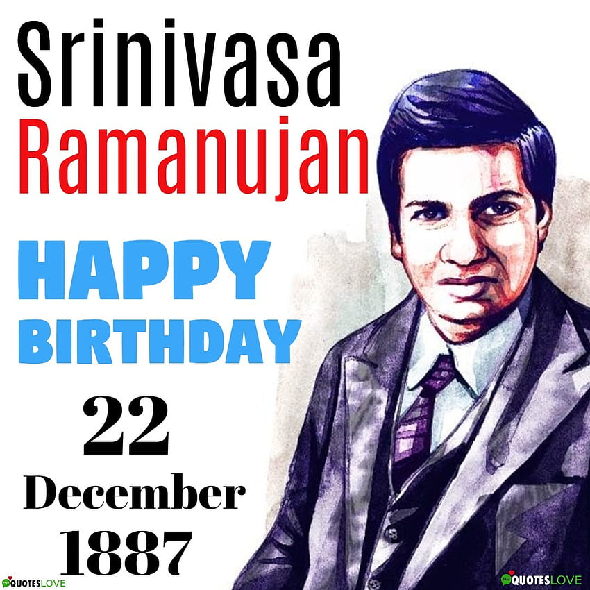 最新) Srinivasa Ramanujan Birtay - 国立数学の日 - 2022 年 12 月 22 日 HD電話の壁紙
