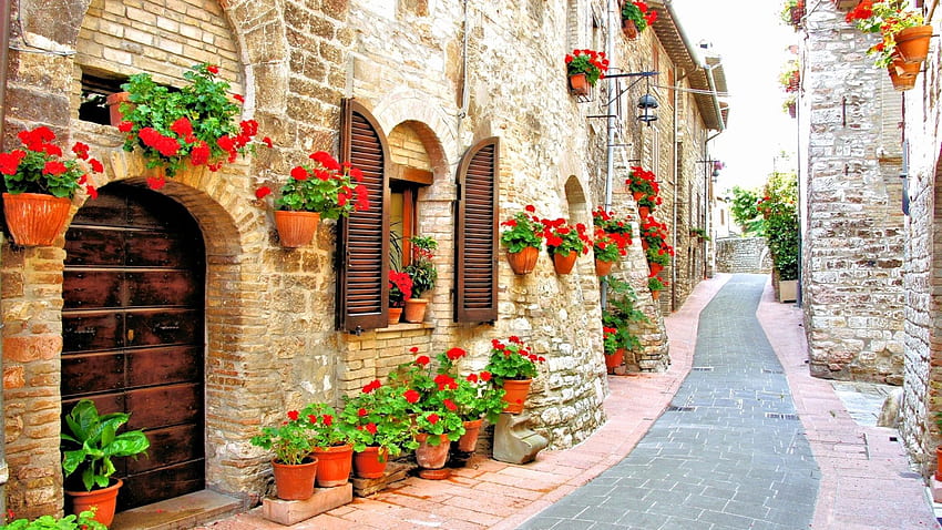 Italienisch, Straßenszene HD-Hintergrundbild
