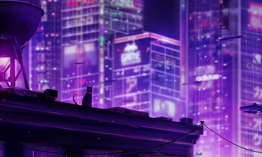 NeoTokyo Ultra. Latar belakang, Ungu Tokyo Wallpaper HD