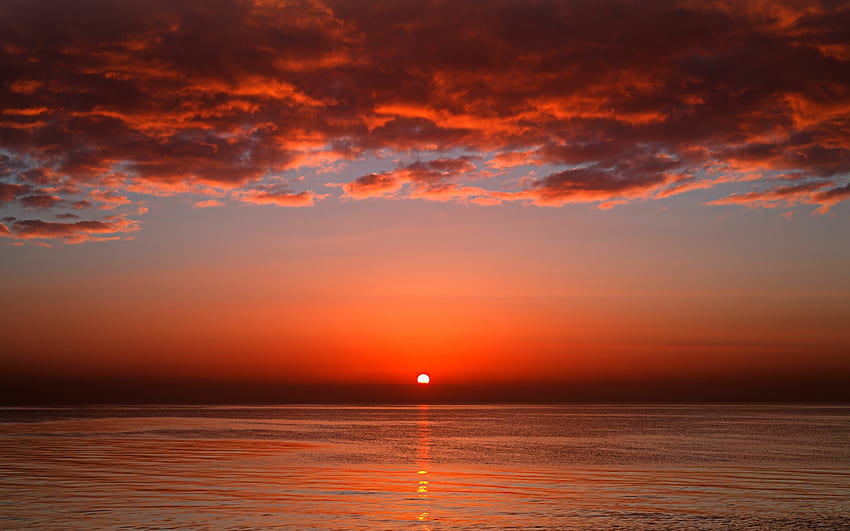 Pemandangan, Matahari Terbenam, Laut Wallpaper HD