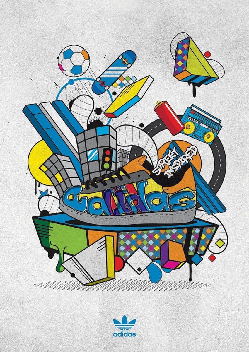 adidas Street inspiriert. Adidas-Kunst, Adidas-Logo, Adidas, Adidas-Graffiti HD-Handy-Hintergrundbild