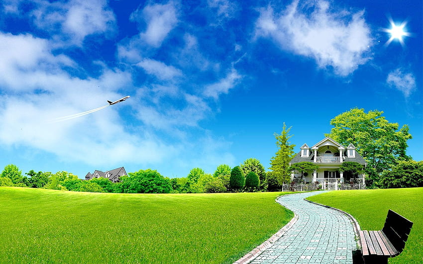 Dream House bt. Beautiful nature , Background, Cool, Dream Home HD wallpaper