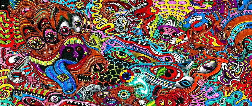 Psychedelic Background, Colourful Trippy HD wallpaper