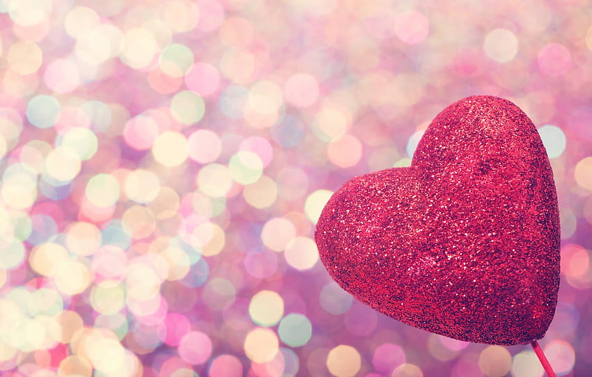 love, heart, love, heart, pink, romantic, bokeh for , section настроения, Love Pink Glitter HD wallpaper