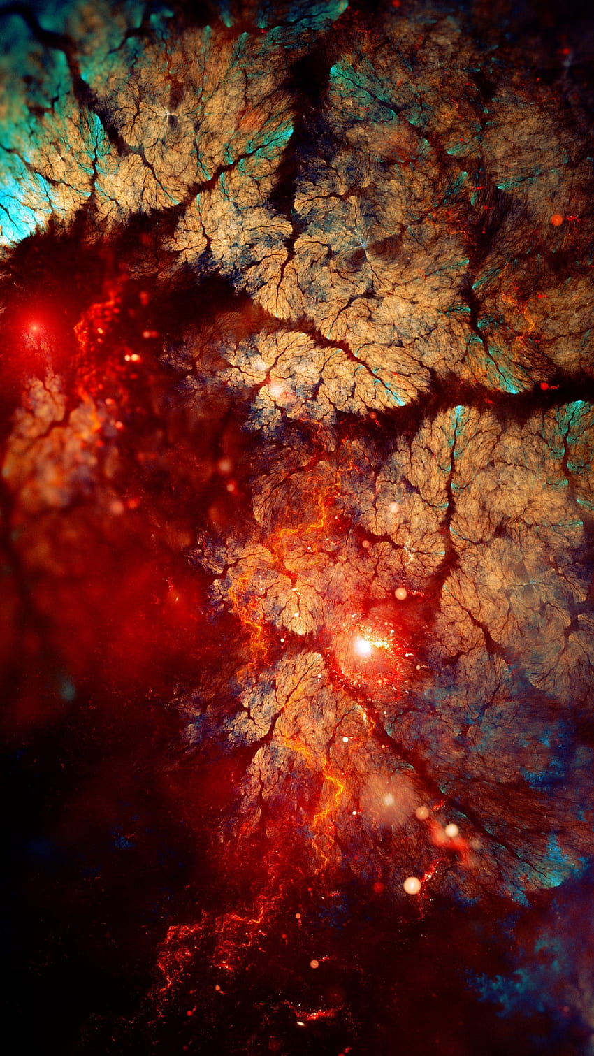 Abstract, fractal, shine, bright red HD phone wallpaper