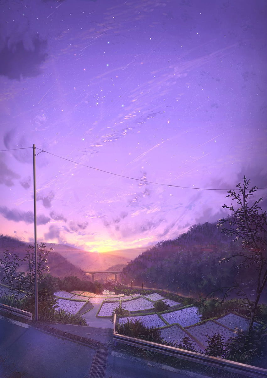 ArtStation - Ricefields, JP NIK. Anime scenery , Anime scenery, Sky anime, Anime Nature Aesthetic HD phone wallpaper