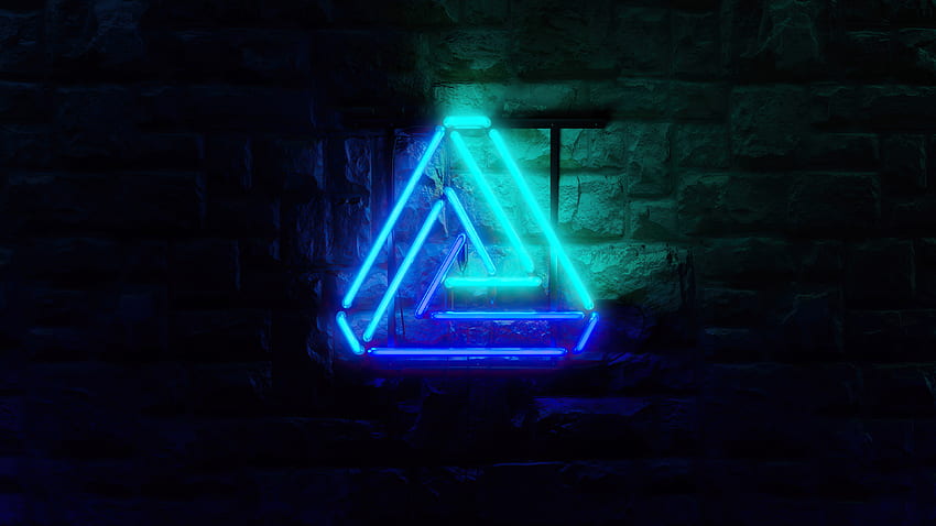 Triangle Neon Glowing HD wallpaper