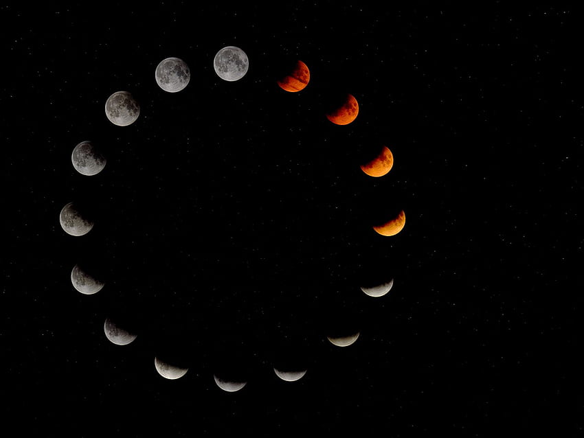 moon, phase, eclipse, cycle, astronomy, space standard 4:3 background HD wallpaper