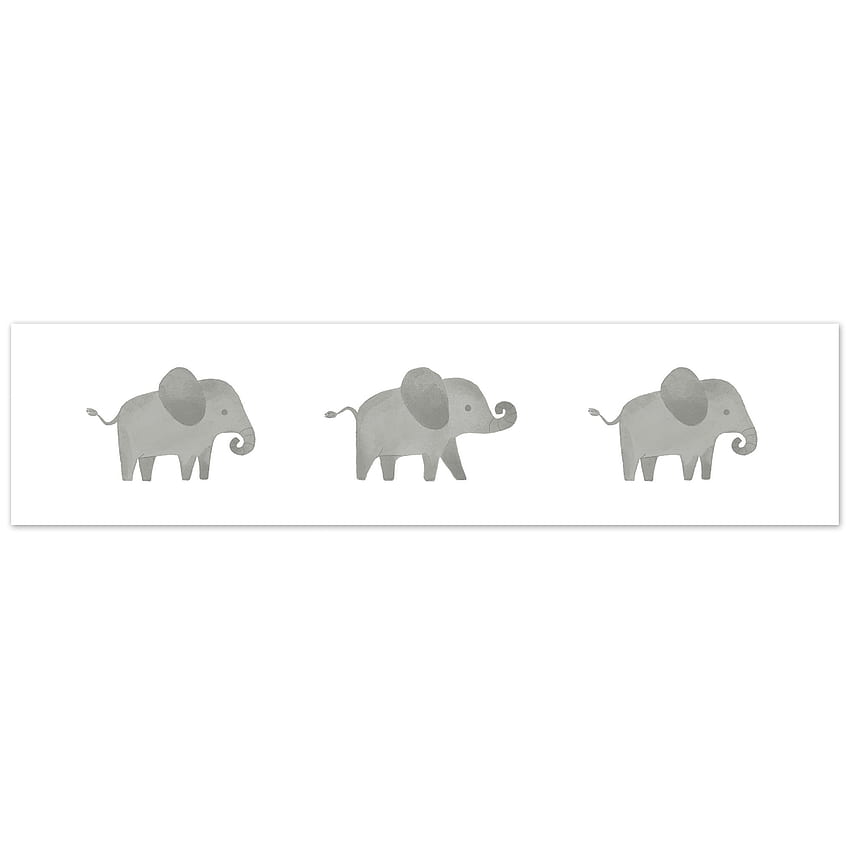 Sweet Jojo Designs Grey and White Wall Border for Blush Pink Watercolor Elephant Safari Collection - Overstock, Aesthetic Elephant HD phone wallpaper