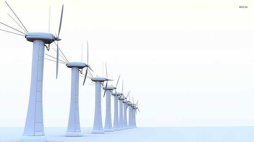 Turbiny wiatrowe - wektor Tapeta HD