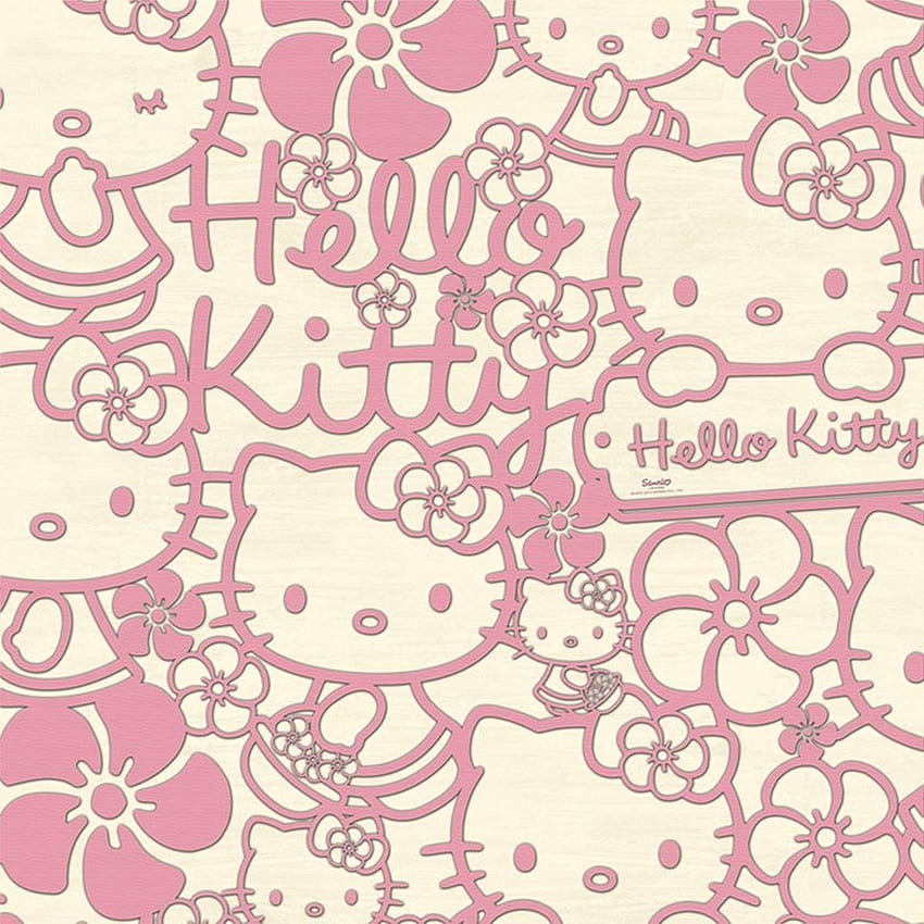 Hello Kitty Flock Red & Pink, Hello Kitty Pattern HD phone wallpaper