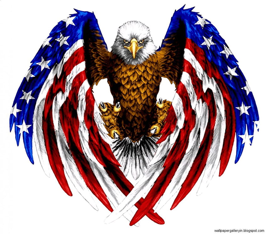 Страхотен преден американски флаг с орел, графити с американски флаг HD тапет