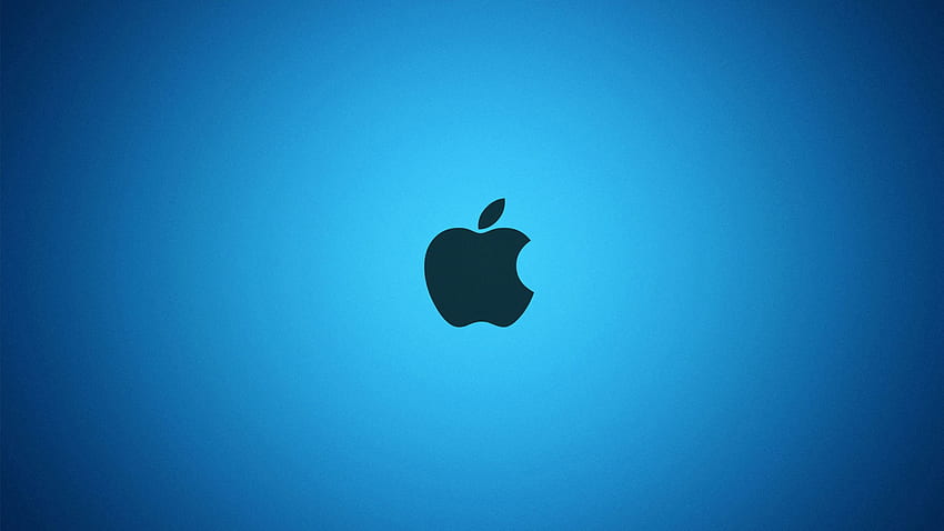 najlepsze logo czarnego jabłka na niebieskim tle oszałamiająca jakość tła Tapeta HD