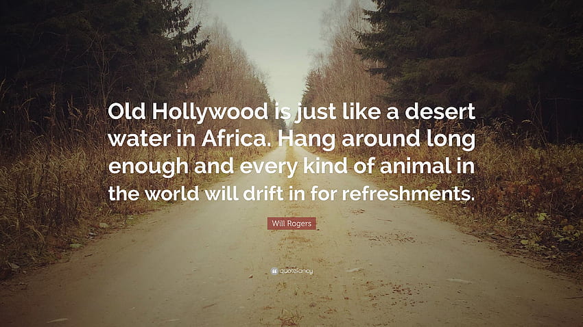 Will Rogers Quote: “Old Hollywood is just like a desert HD wallpaper