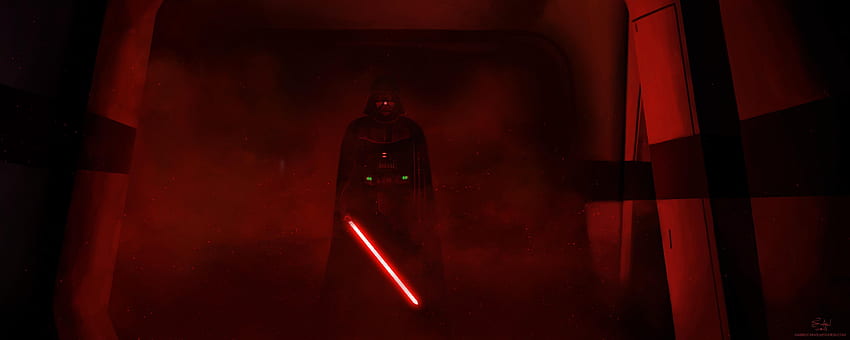 Darth Vader Lightsaber Scene from Rogue One: HD wallpaper