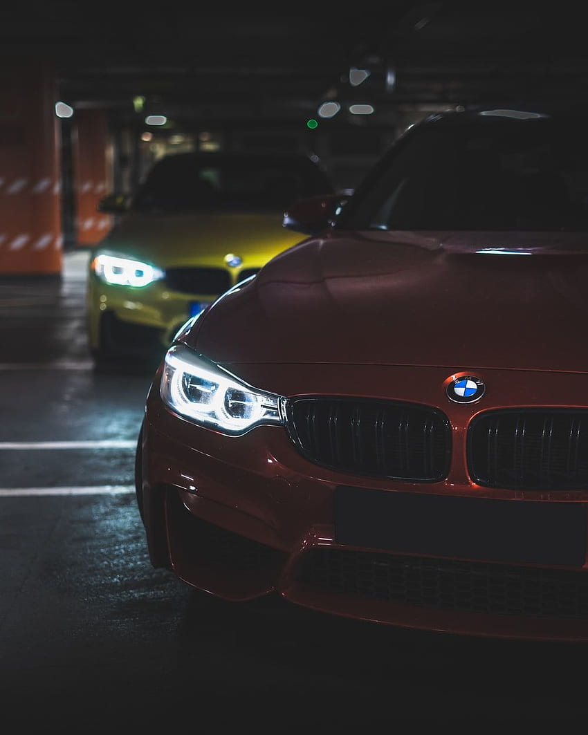 red bmw m 3 on road during night time – Light HD phone wallpaper